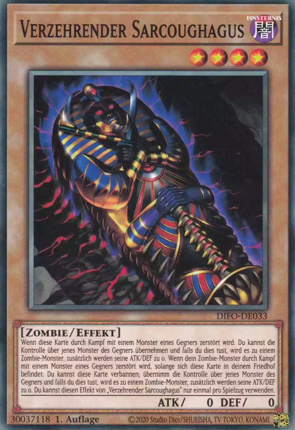 Verzehrender Sarcoughagus DIFO-DE033 ist in Common Yu-Gi-Oh Karte aus Dimension Force 1.Auflage