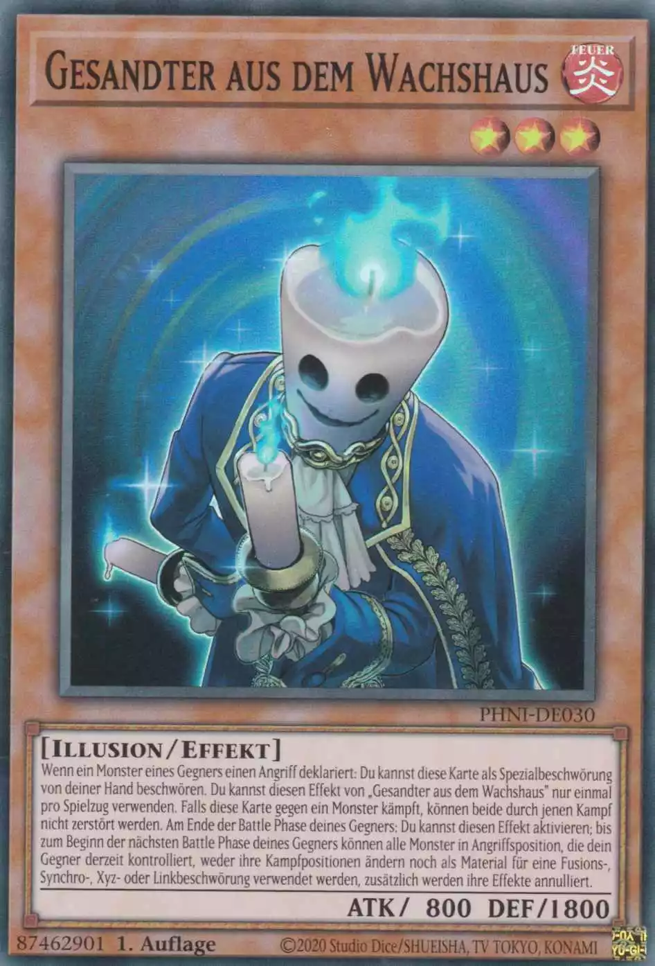 Gesandter aus dem Wachshaus PHNI-DE030 ist in Super Rare Yu-Gi-Oh Karte aus Phantom Nightmare 1.Auflage