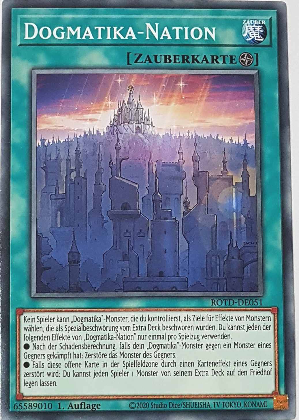 Dogmatika-Nation ROTD-DE051 ist in Common Yu-Gi-Oh Karte aus Rise of the Duelist 1.Auflage