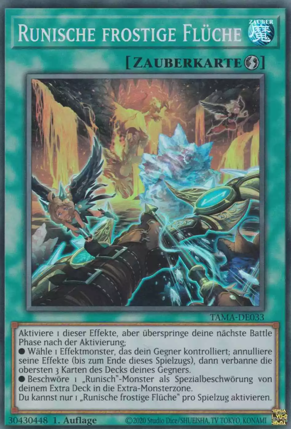 Runische frostige Flüche TAMA-DE033 ist in Super Rare Yu-Gi-Oh Karte aus Tactical Masters 1.Auflage