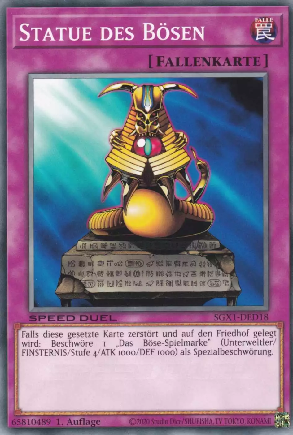 Statue des Bösen SGX1-DED18 ist in Common Yu-Gi-Oh Karte aus Speed Duel GX Duel Academy Box 1.Auflage