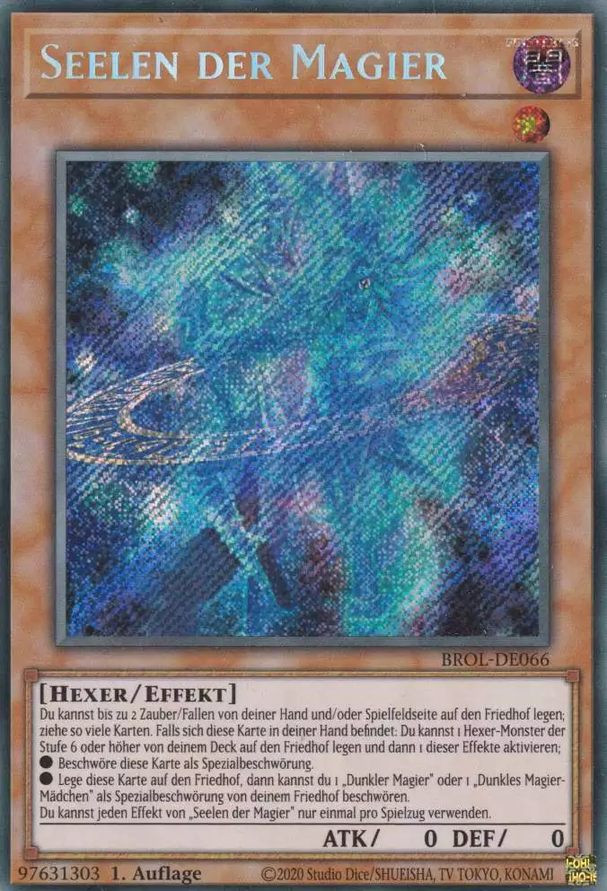 Seelen der Magier BROL-DE066 ist in Secret Rare Yu-Gi-Oh Karte aus Brothers of Legend 1.Auflage