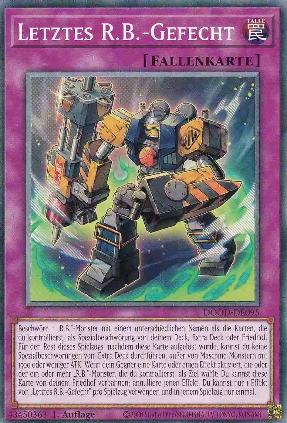 Letztes R.B.-Gefecht DOOD-DE095 ist in Common Yu-Gi-Oh Karte aus Doom of Dimensions 1.Auflage