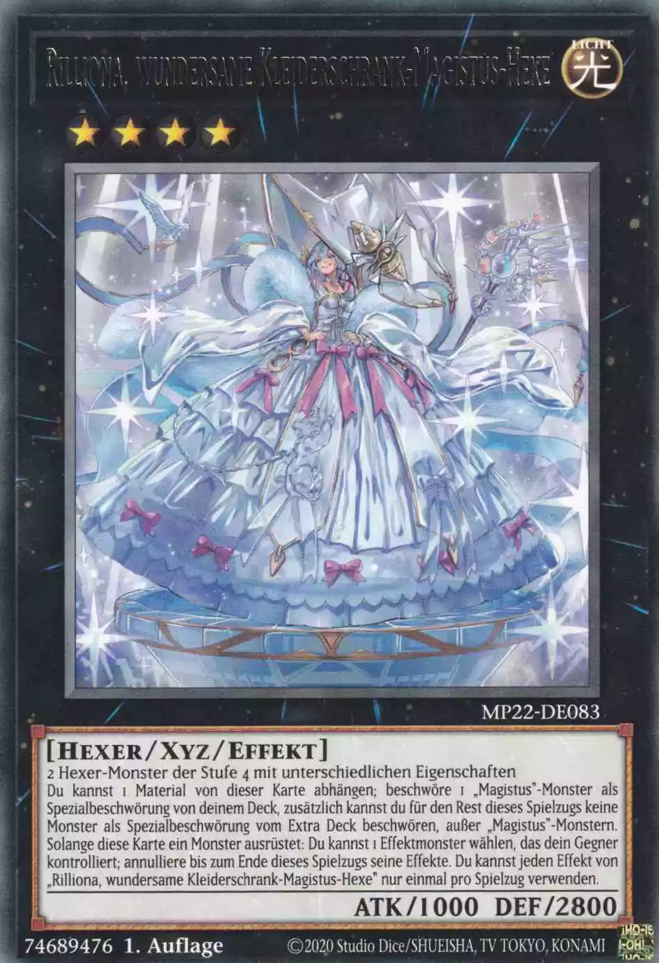 Rilliona, wundersame Kleiderschrank-Magistus-Hexe MP22-DE083 ist in Rare Yu-Gi-Oh Karte aus Tin of the Pharaoh’s Gods 1.Auflage