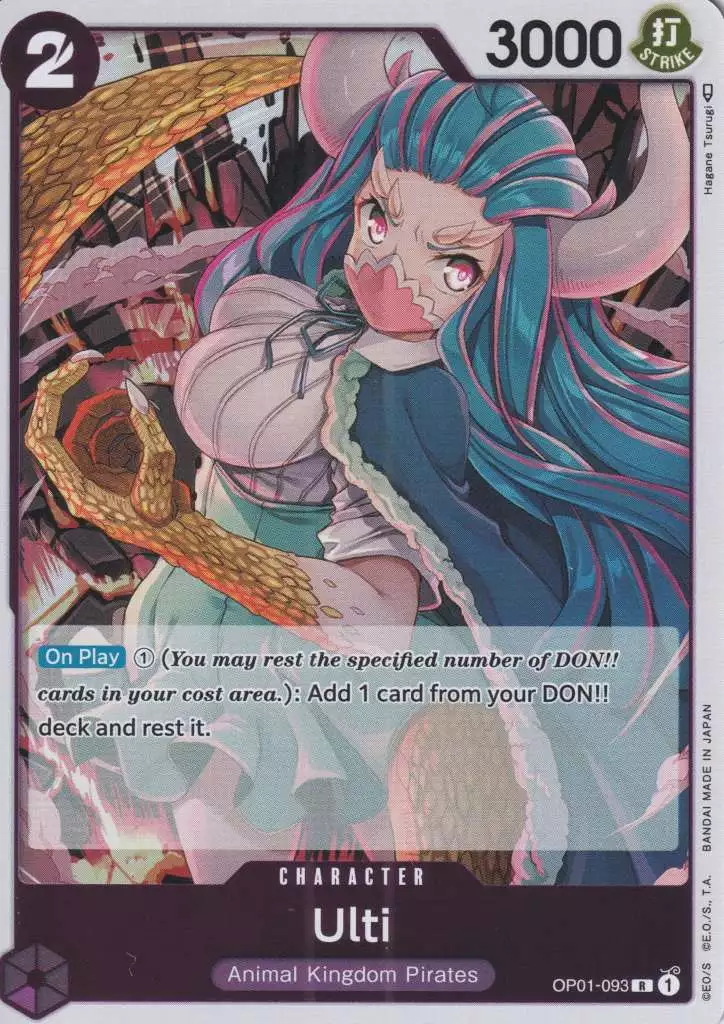 op01-093-ulti-rare-romance-dawn Ulti OP01-093 ist in Rare. Die One Piece Karte ist aus Romance Dawn in Normal Art.