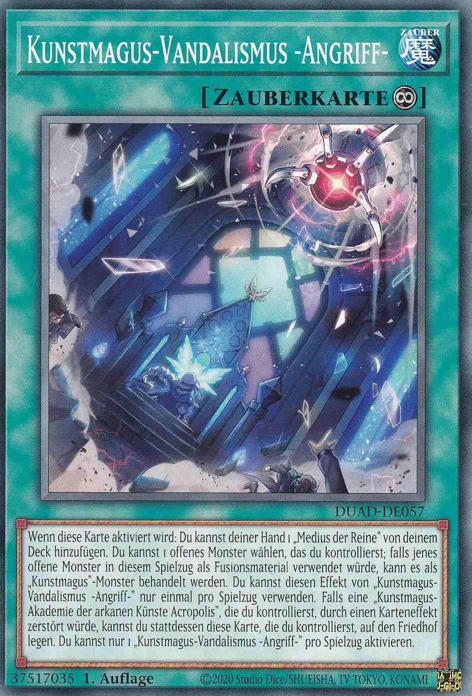 Kunstmagus-Vandalismus -Angriff- DUAD-DE057 ist in Common Yu-Gi-Oh Karte aus Duelist’s Advance 1.Auflage