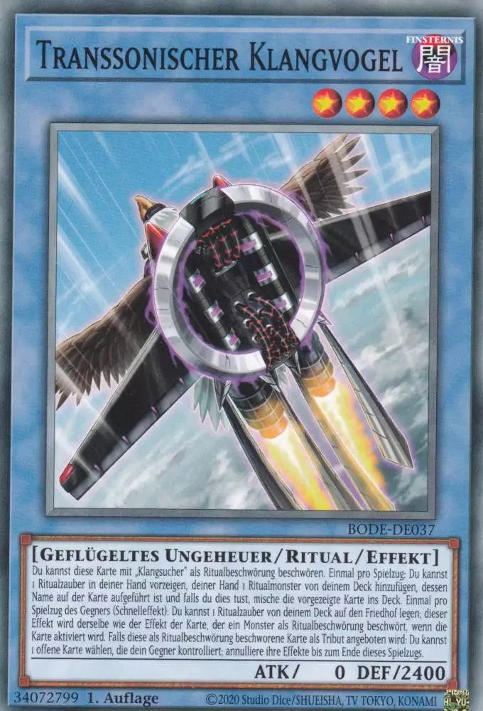 Transsonischer Klangvogel BODE-DE037 ist in Common Yu-Gi-Oh Karte aus Burst of Destiny 1.Auflage