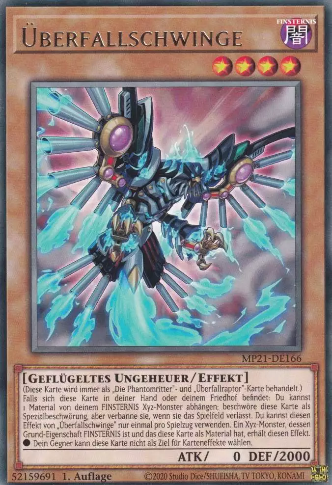 Überfallschwinge MP21-DE166 ist in Rare Yu-Gi-Oh Karte aus Tin of Ancient Battles 1.Auflage