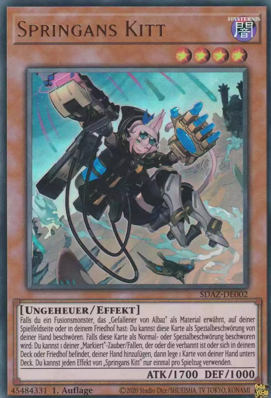 Springans Kitt SDAZ-DE002 ist in Ultra Rare Yu-Gi-Oh Karte aus Structure Deck Albaz Strike 1.Auflage