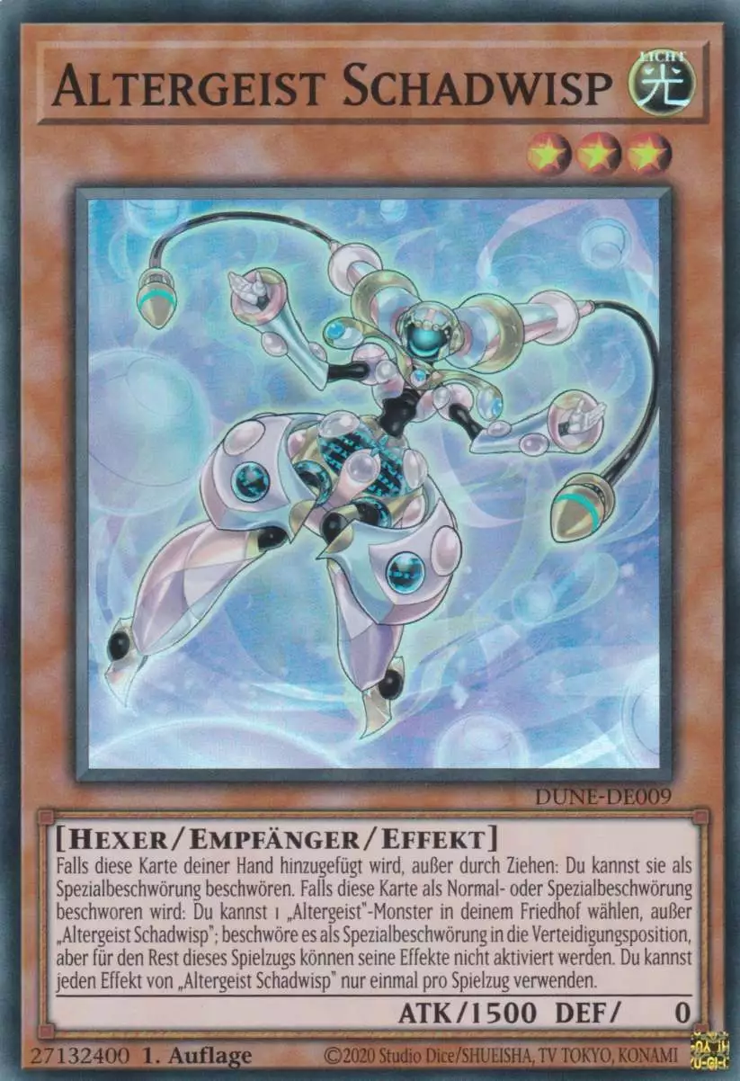 Altergeist Schadwisp DUNE-DE009 ist in Super Rare Yu-Gi-Oh Karte aus Duelist Nexus 1.Auflage
