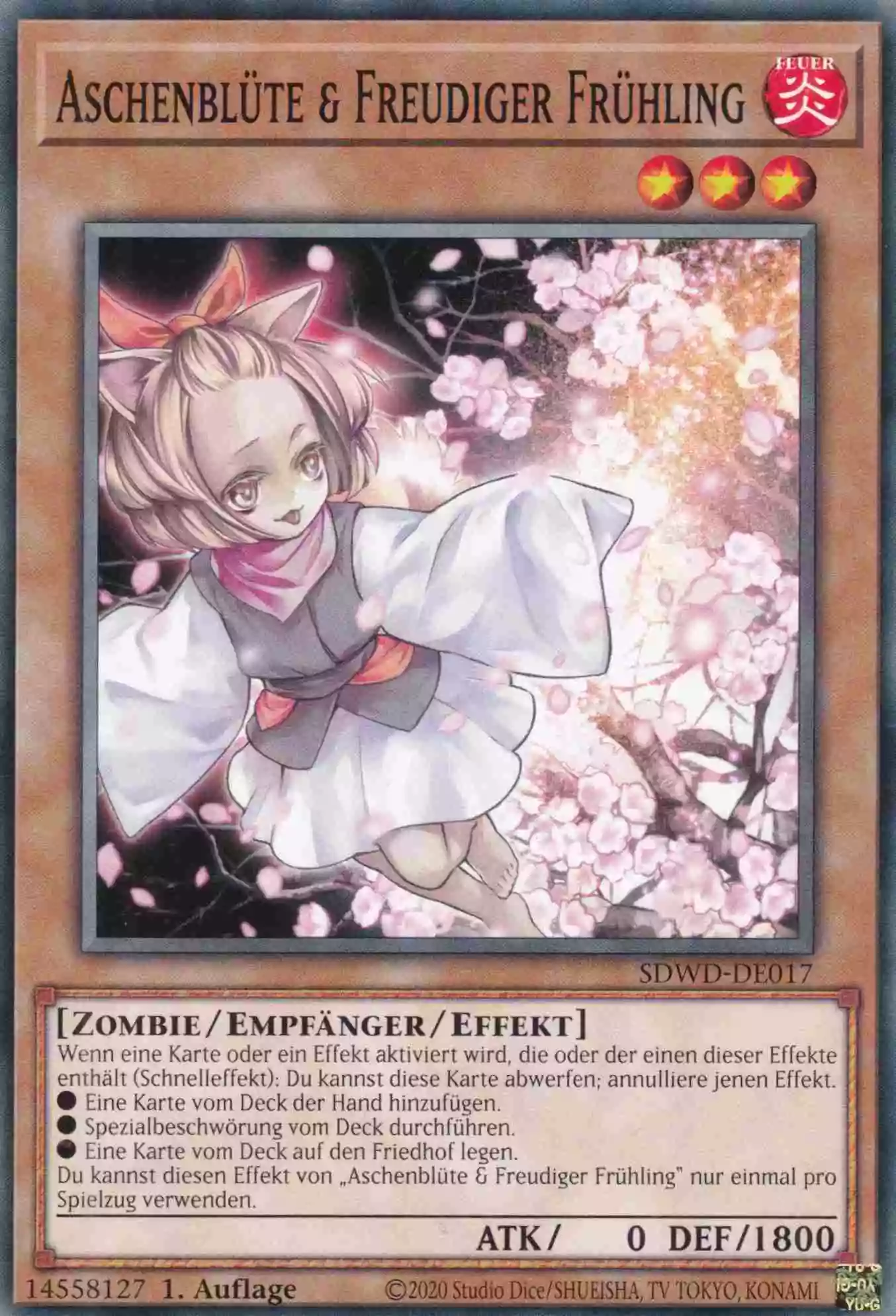 Aschenblüte & Freudiger Frühling SDWD-DE017 ist in Common Yu-Gi-Oh Karte aus Blue-Eyes White Destiny 1.Auflage