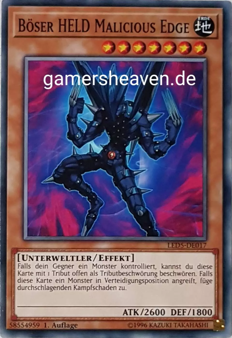 Böser Held Malicious Edge LED5-DE017 ist in Common aus Legendary Duelists: Immortal Destiny 1.Auflage