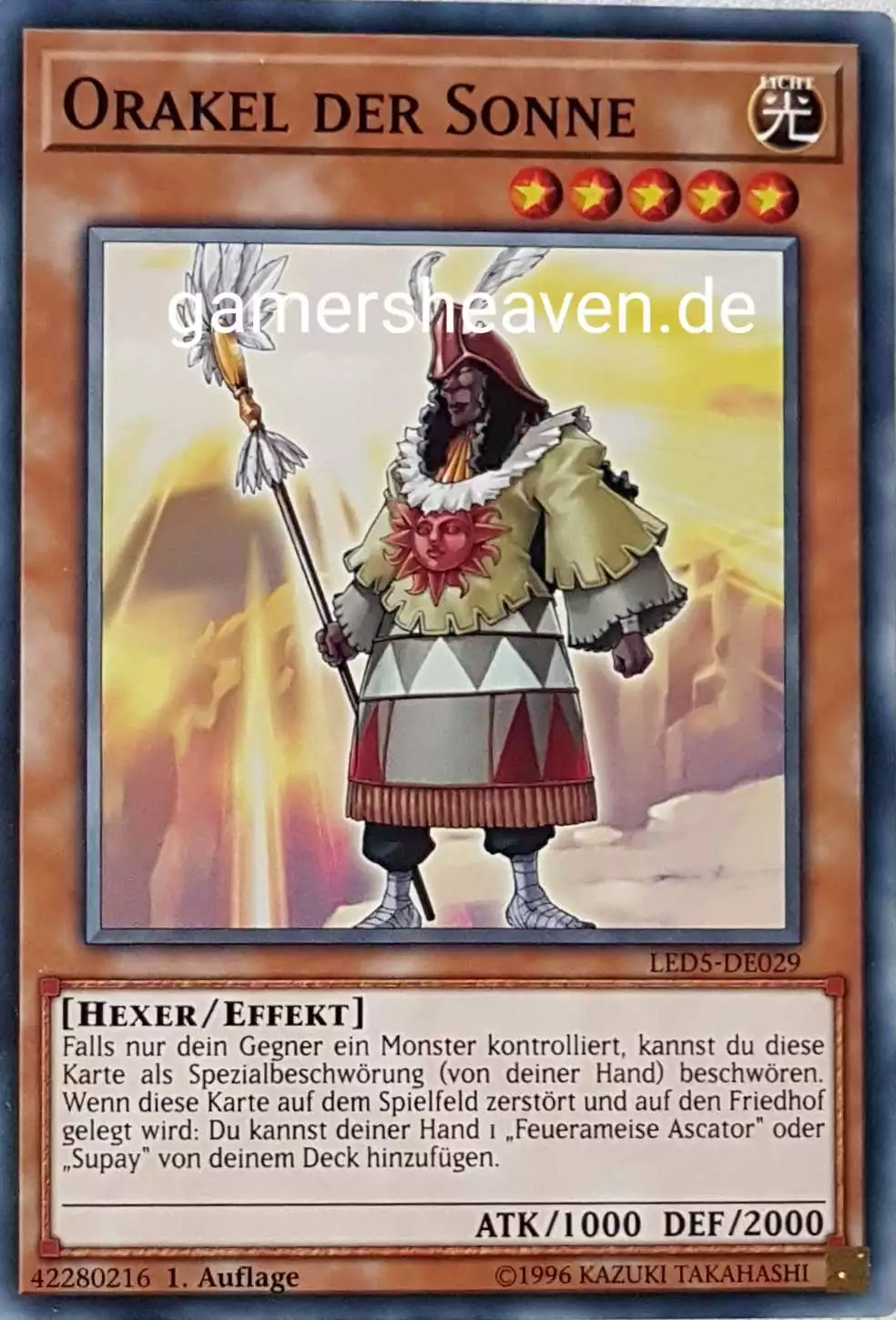 Orakel der Sonne LED5-DE029 ist in Common aus Legendary Duelists: Immortal Destiny 1.Auflage