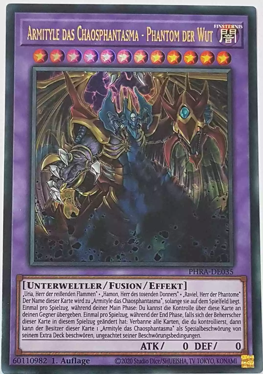 Armityle das Chaosphantasma - Phantom der Wut PHRA-DE035 ist in Ultra Rare Yu-Gi-Oh Karte aus Phantom Rage 1. Auflage