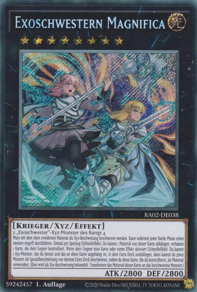 Exoschwestern Magnifica RA02-DE038 ist in Secret Rare Yu-Gi-Oh Karte aus 25th Anniversary Rarity Collection 2 1.Auflage