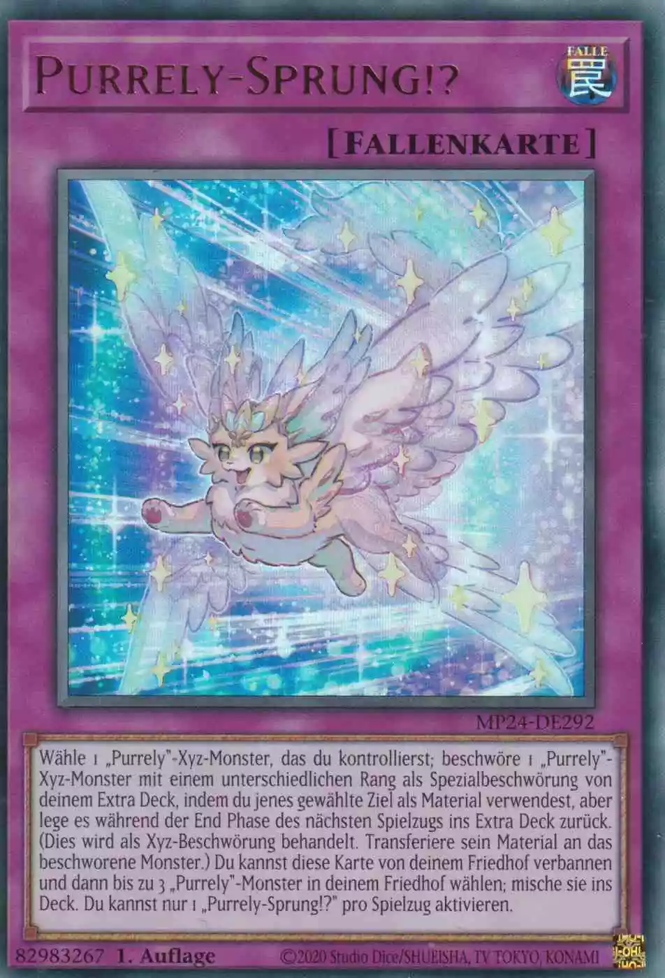 Purrely-Sprung!? Ultra Rare MP24-DE292 Yugioh Karte Purrely-Sprung!? MP24-DE292 ist in Ultra Rare Yu-Gi-Oh Karte aus 25th Anniversary Tin Dueling Mirrors 1.Auflage