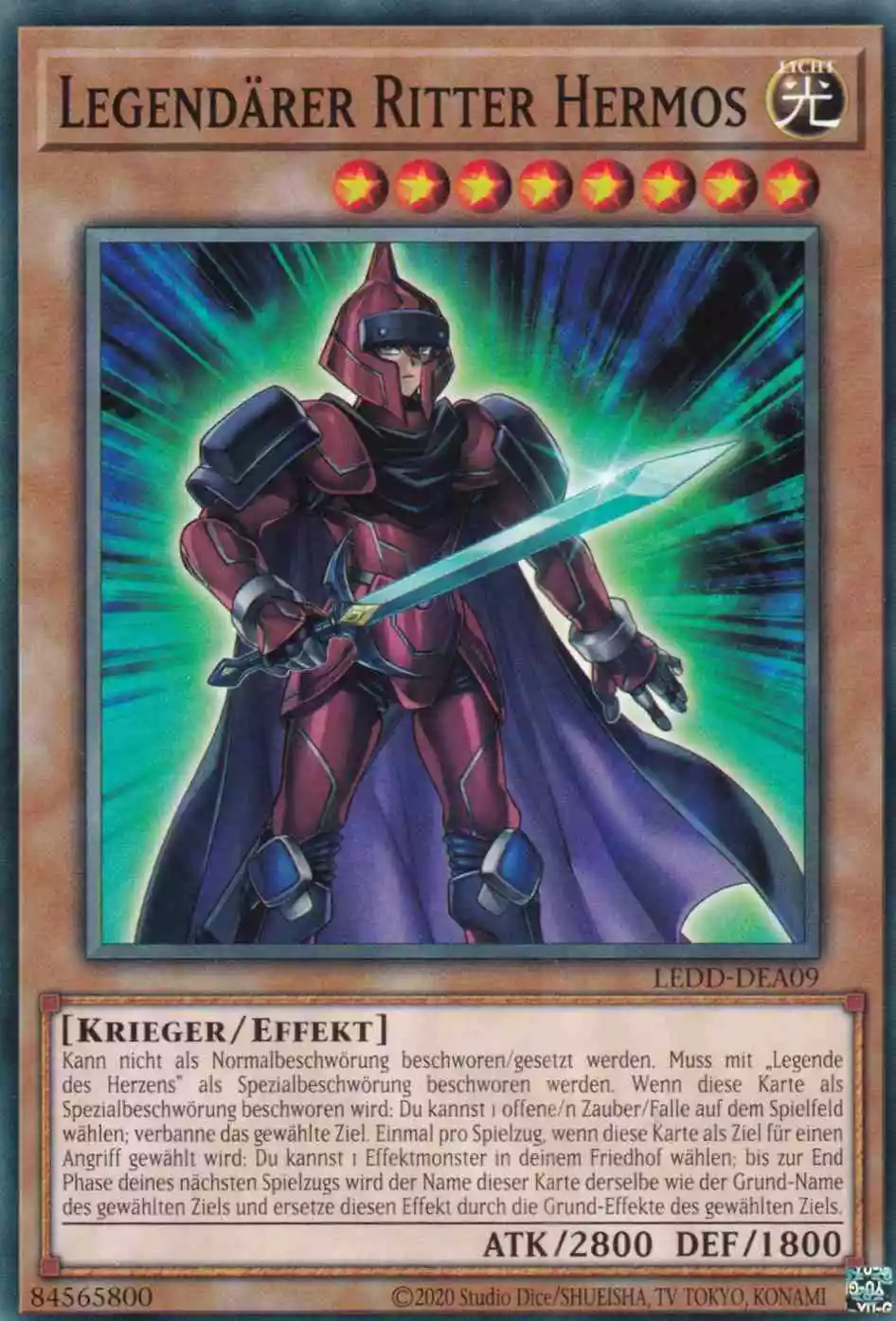 Legendärer Ritter Hermos LEDD-DEA09 ist in Common Yu-Gi-Oh Karte aus Legendary Dragon Decks unlimitiert