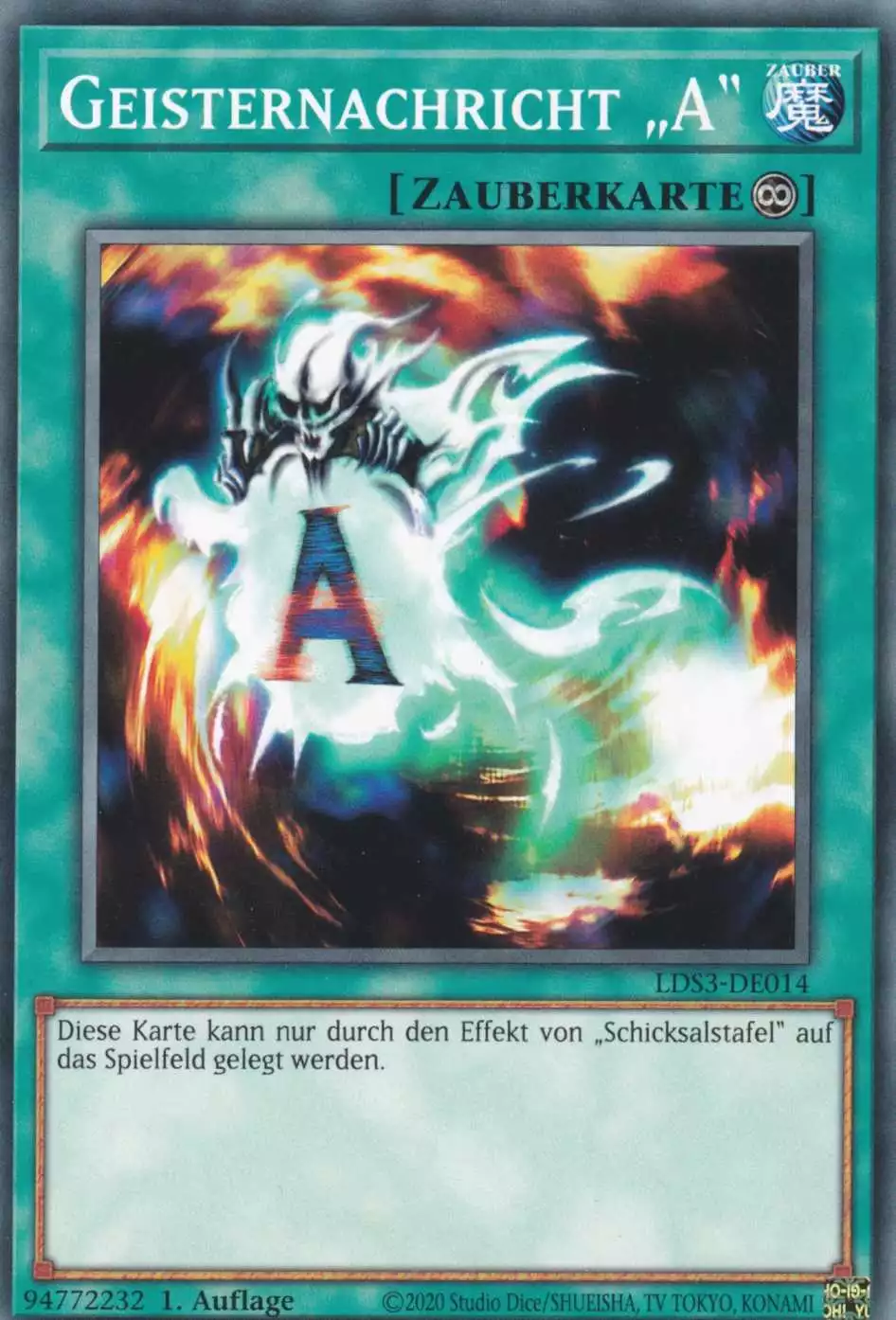 Geisternachricht „A“ LDS3-DE014 ist in Common Yu-Gi-Oh Karte aus Legendary Duelists Season 3 1.Auflage