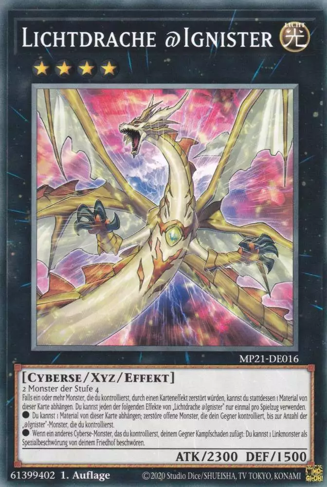 Lichtdrache @Ignister MP21-DE016 ist in Common Yu-Gi-Oh Karte aus Tin of Ancient Battles 1.Auflage