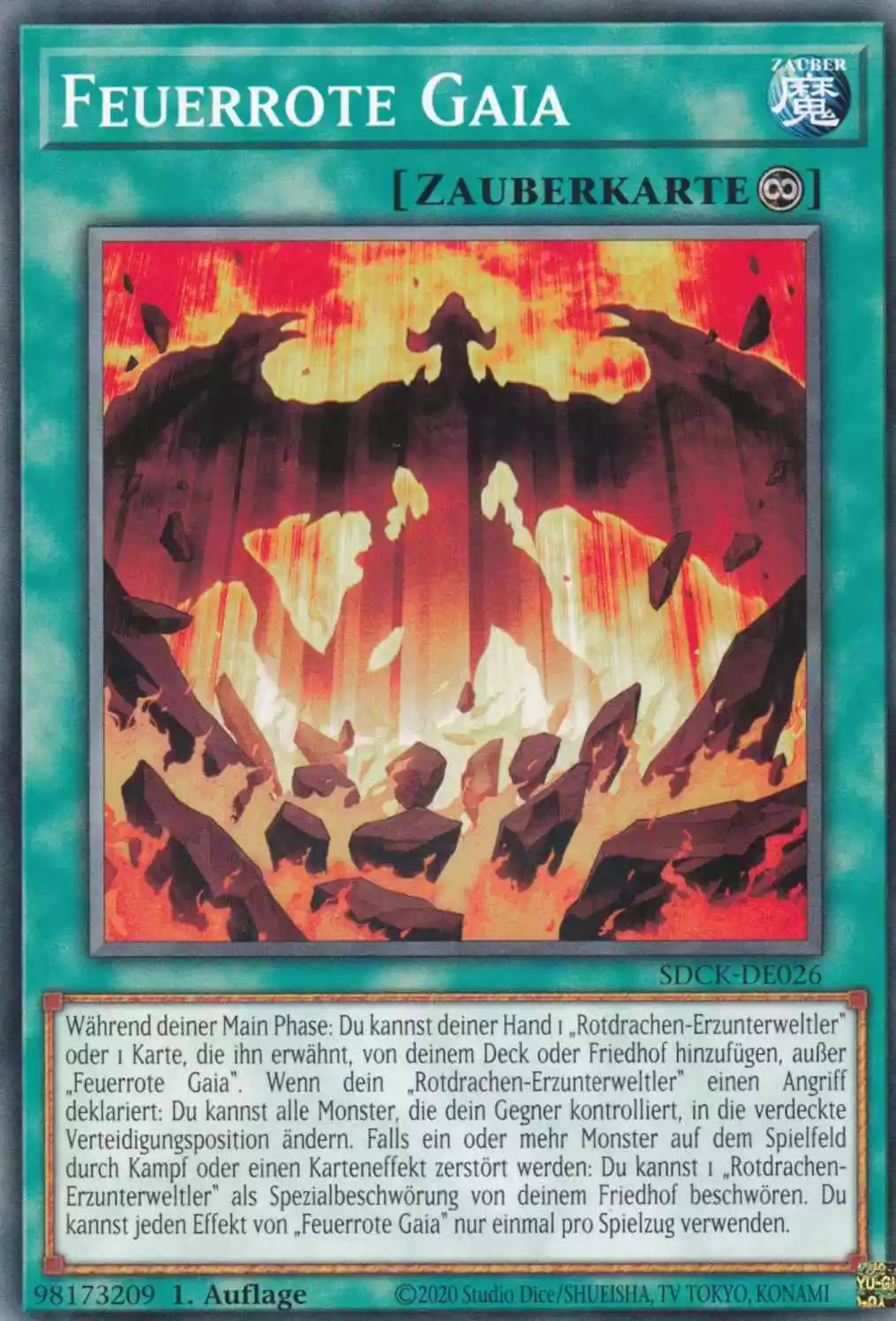 Feuerrote Gaia SDCK-DE026 ist in Common Yu-Gi-Oh Karte aus The Crimson King 1.Auflage