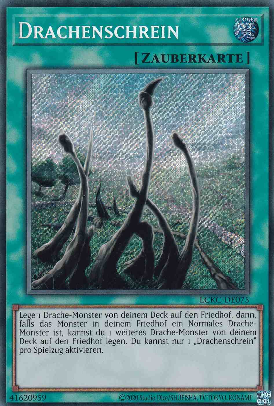 Drachenschrein Secret Rare LCKC-DE075 Yugioh Karte Drachenschrein LCKC-DE075 ist in Secret Rare Yu-Gi-Oh Karte aus Legendary Collection Kaiba unlimitiert