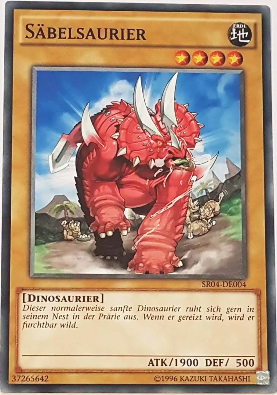 Säbelsaurier SR04-DE004 ist in Common Yu-Gi-Oh Karte aus Dinosmasher's Fury 