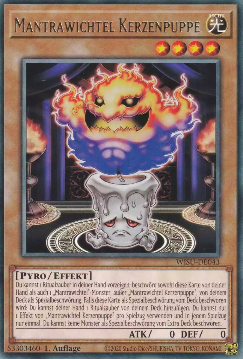 Mantrawichtel Kerzenpuppe WISU-DE043 ist in Rare Yu-Gi-Oh Karte aus Wild Survivors 1.Auflage