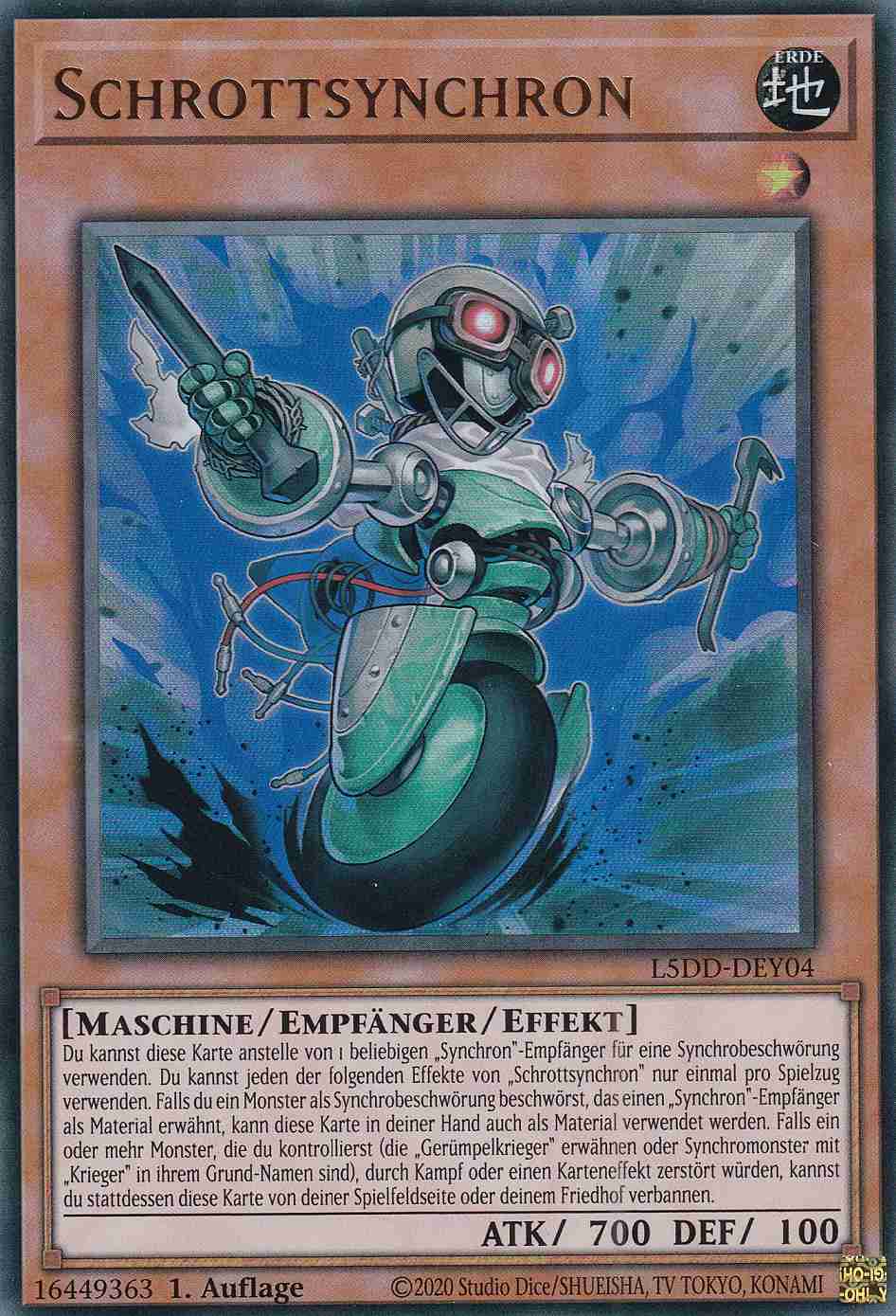 Schrottsynchron Ultra Rare L5DD-DEY04 Yugioh Karte Schrottsynchron L5DD-DEY04 ist in Ultra Rare Yu-Gi-Oh Karte aus Legendary 5D’s Decks 1.Auflage