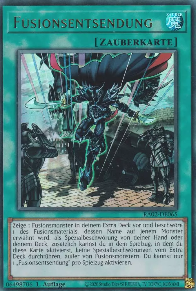 Fusionsentsendung RA02-DE065 ist in Ultra Rare Yu-Gi-Oh Karte aus 25th Anniversary Rarity Collection 2 1.Auflage