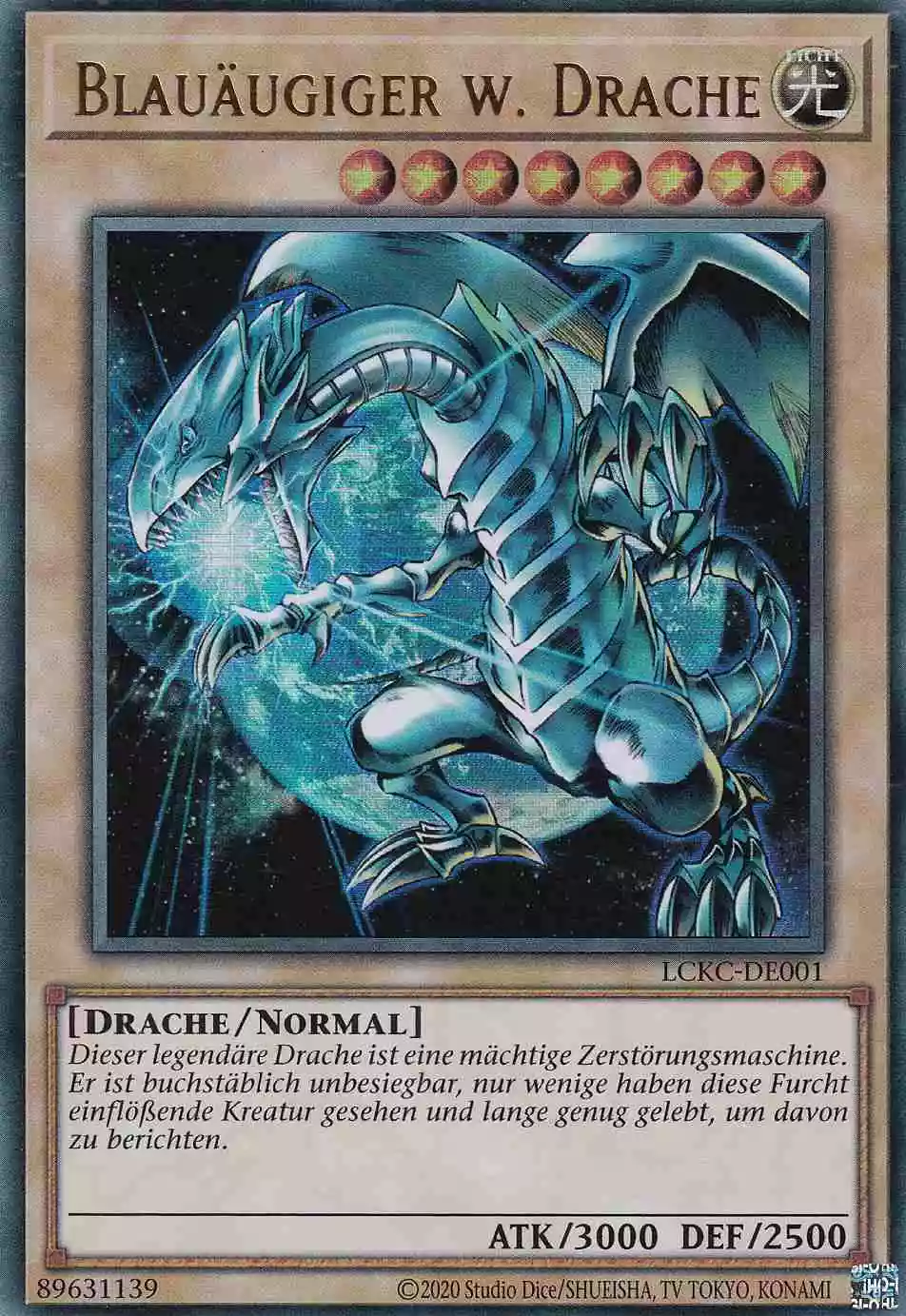 Blauäugiger w. Drache LCKC-DE001-V4 ist in Ultra Rare Yu-Gi-Oh Karte aus Legendary Collection Kaiba unlimitiert
