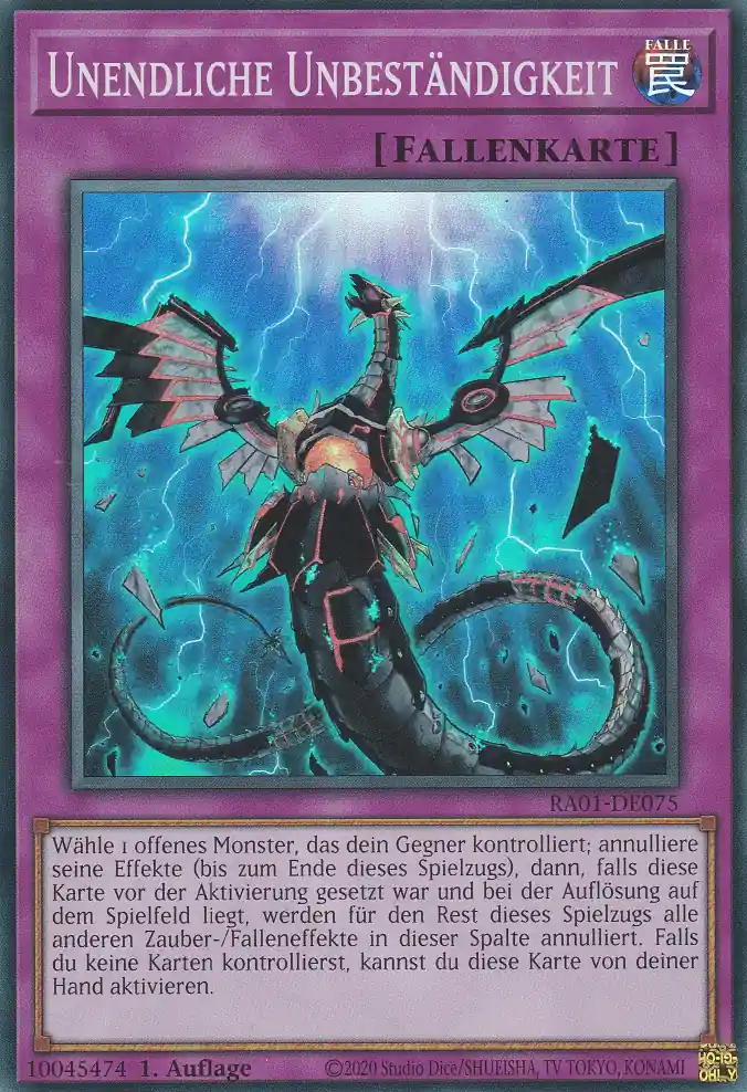 Unendliche Unbeständigkeit RA01-DE075 ist in Super Rare Yu-Gi-Oh Karte aus 25th Anniversary Rarity Collection 1.Auflage