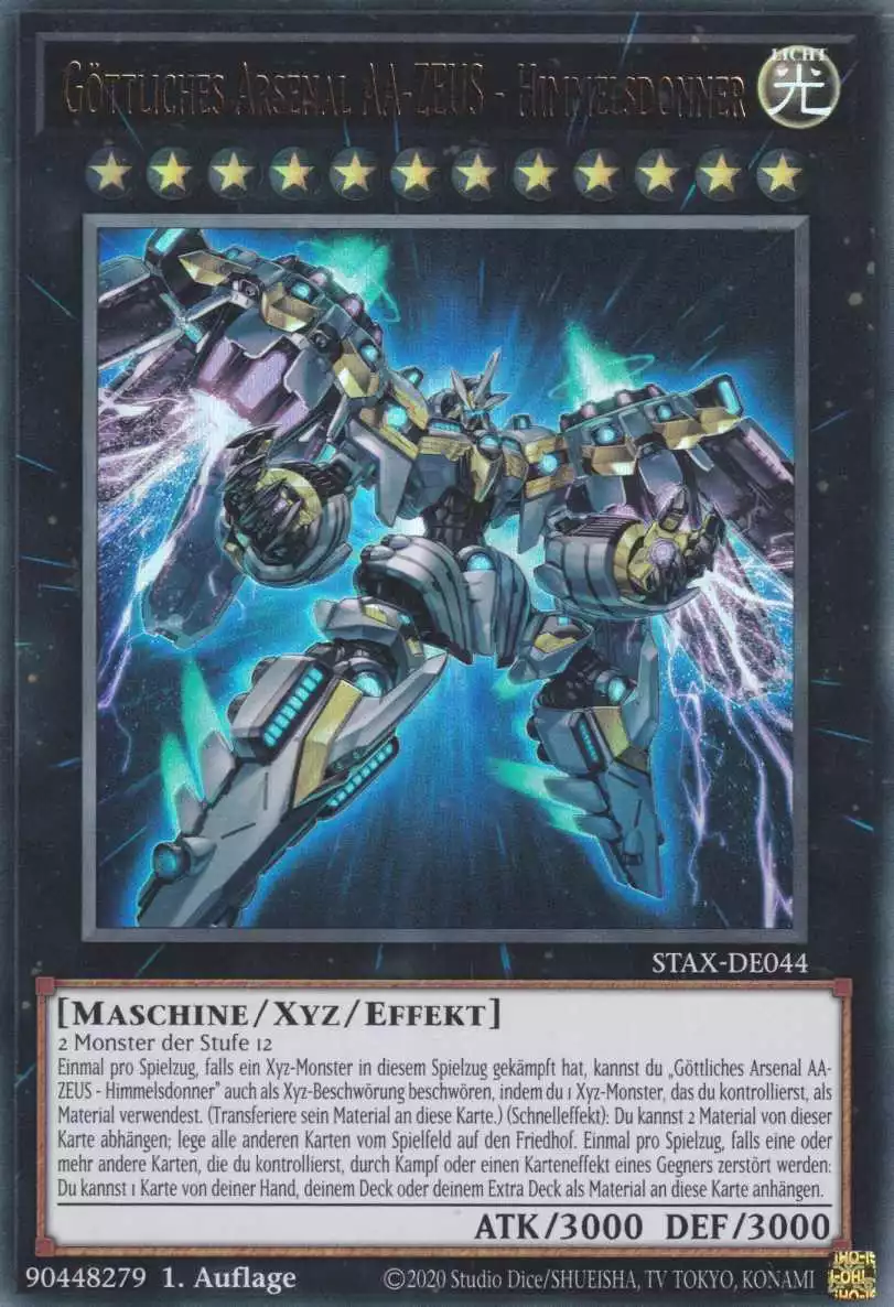 Göttliches Arsenal AA-ZEUS - Himmelsdonner STAX-DE044 ist in Ultra Rare Yu-Gi-Oh Karte aus 2-Player Starter Set 1.Auflage