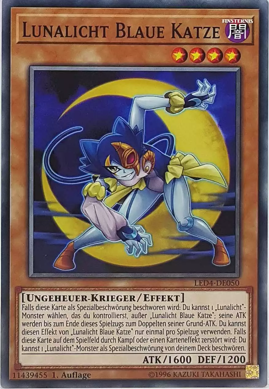 Lunalicht Blaue Katze LED4-DE050 ist in Common Yu-Gi-Oh Karte aus Legendary Duelists Sisters of the Rose 1. Auflage