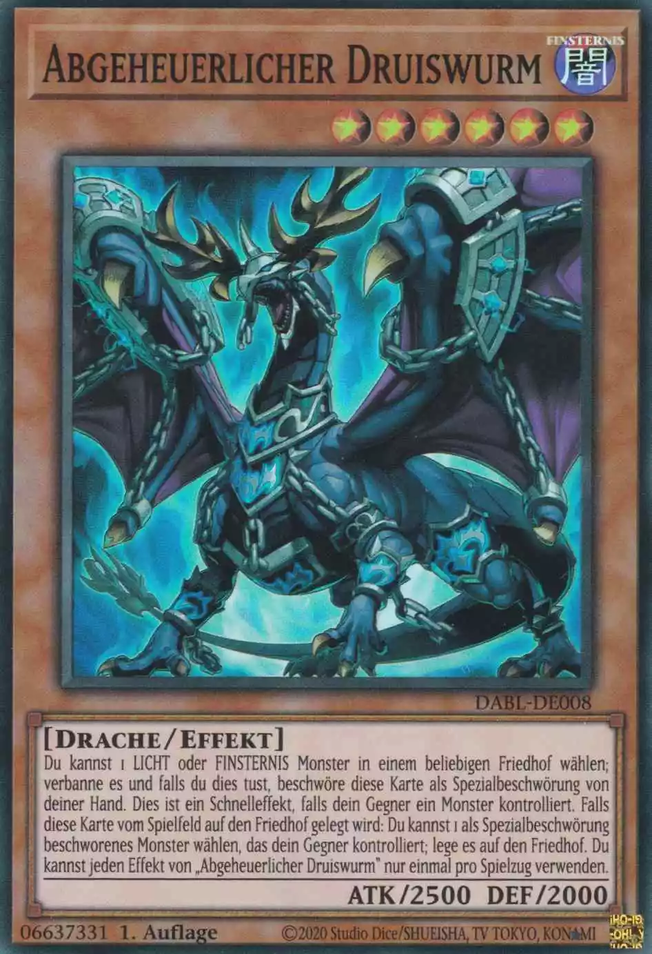 Abgeheuerlicher Druiswurm DABL-DE008 ist in Super Rare Yu-Gi-Oh Karte aus Darkwing Blast 1.Auflage