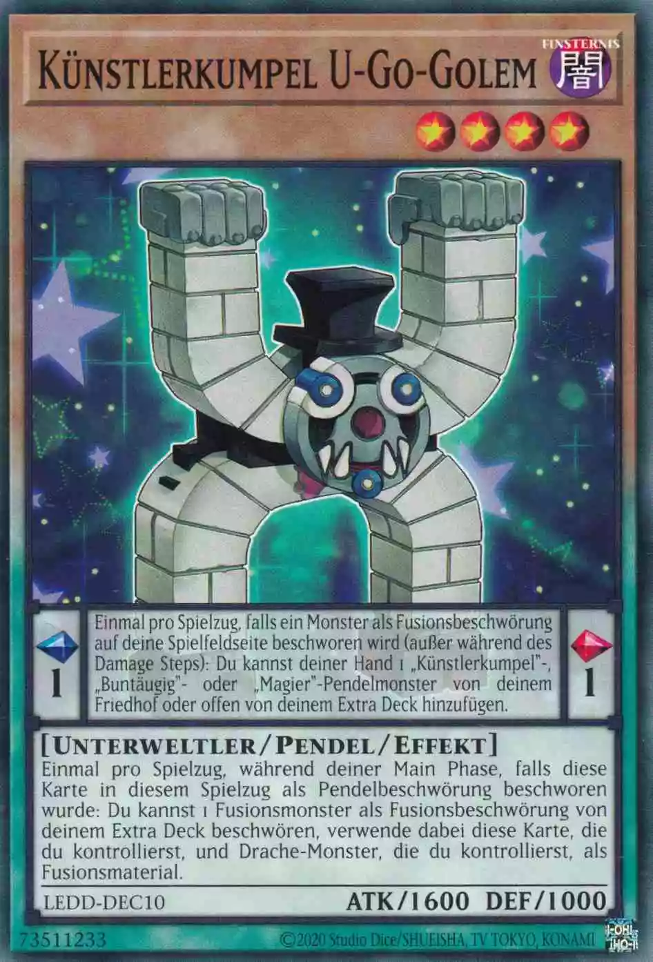 Künstlerkumpel U-Go-Golem LEDD-DEC10 ist in Common Yu-Gi-Oh Karte aus Legendary Dragon Decks unlimitiert