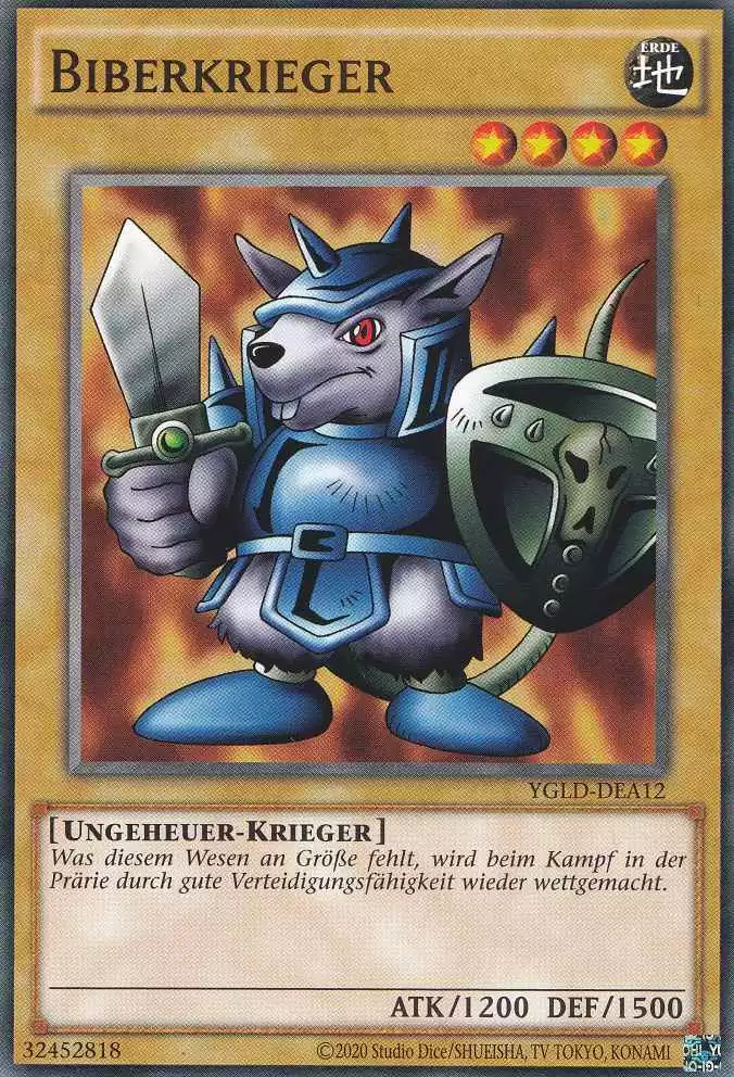 Biberkrieger YGLD-DEA12 ist in Common Yu-Gi-Oh Karte aus Yugis Legendary Decks - King of Games unlimitiert
