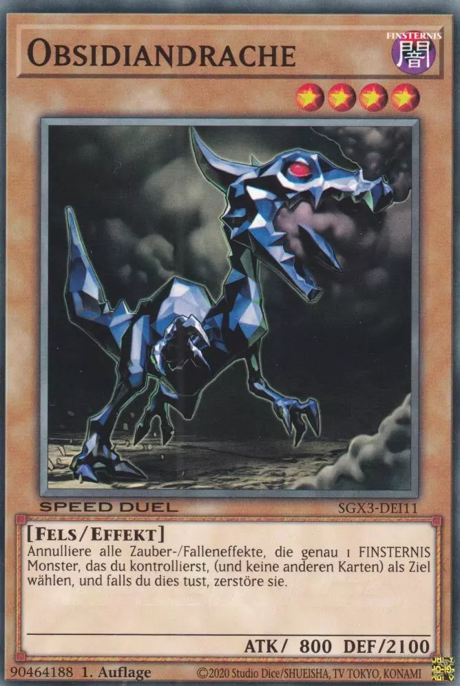 Obsidiandrache SGX3-DEI11 ist in Common Yu-Gi-Oh Karte aus Speed Duel GX: Duelists of Shadows 1.Auflage