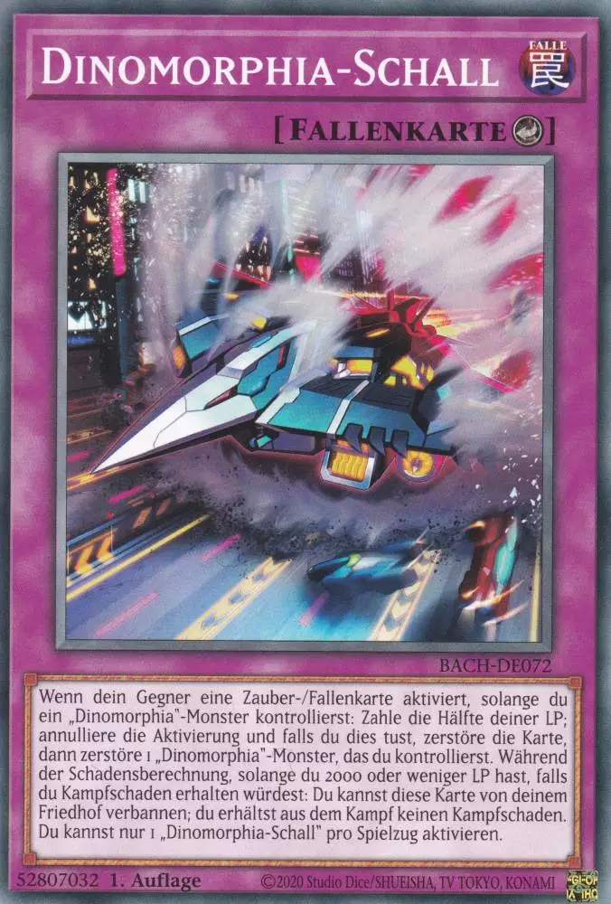 Dinomorphia-Schall BACH-DE072 ist in Common Yu-Gi-Oh Karte aus Battle of Chaos 1.Auflage