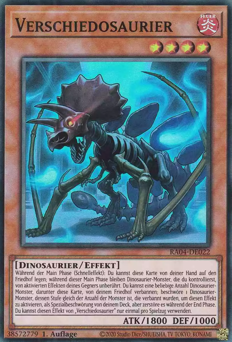 Verschiedosaurier RA04-DE022 ist in Super Rare Yu-Gi-Oh Karte aus Quarter Century Stampede 1.Auflage