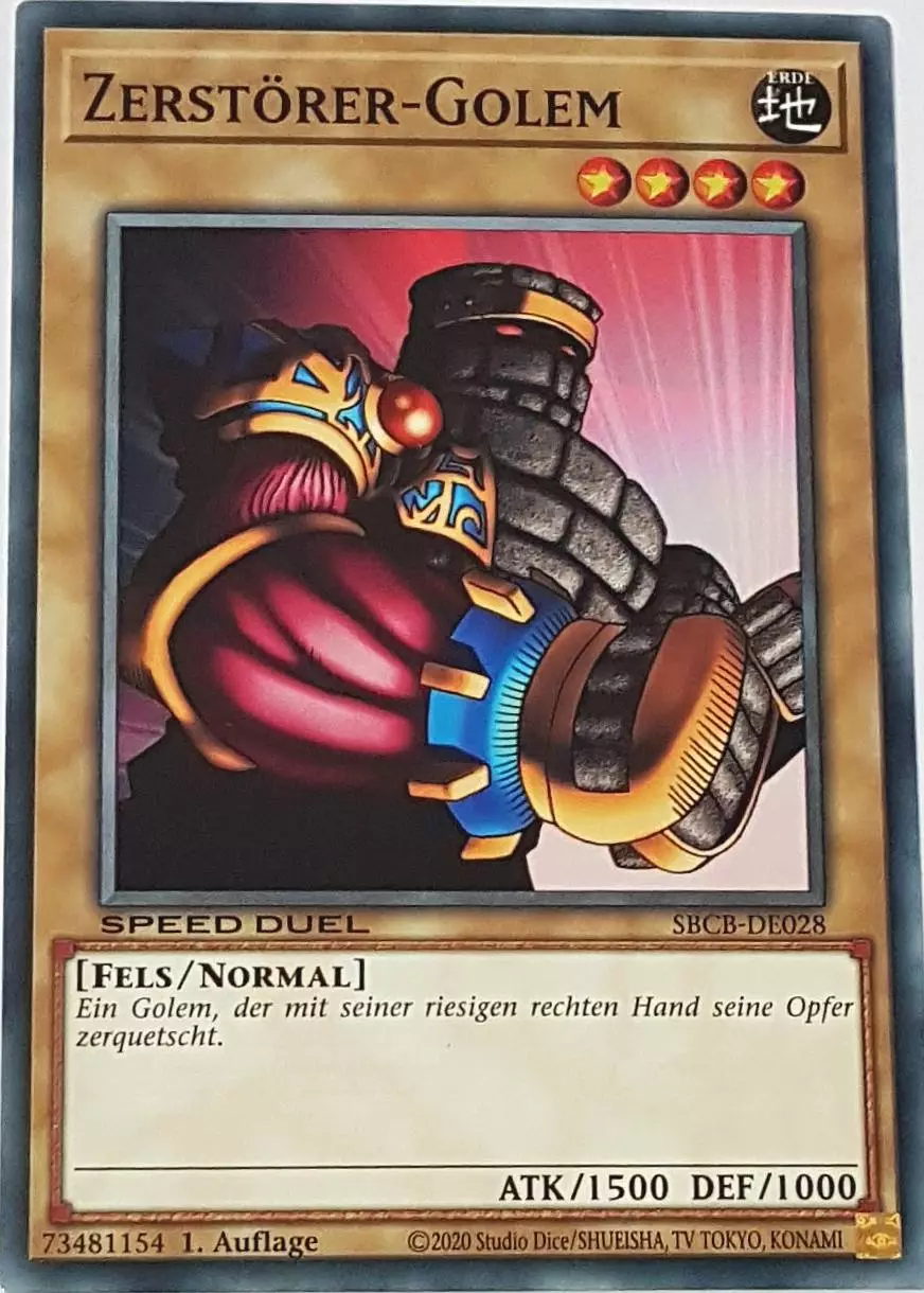 Zerstörer-Golem SBCB-DE028 ist in Common Yu-Gi-Oh Karte aus Speed Duel Battle City Box 1. Auflage