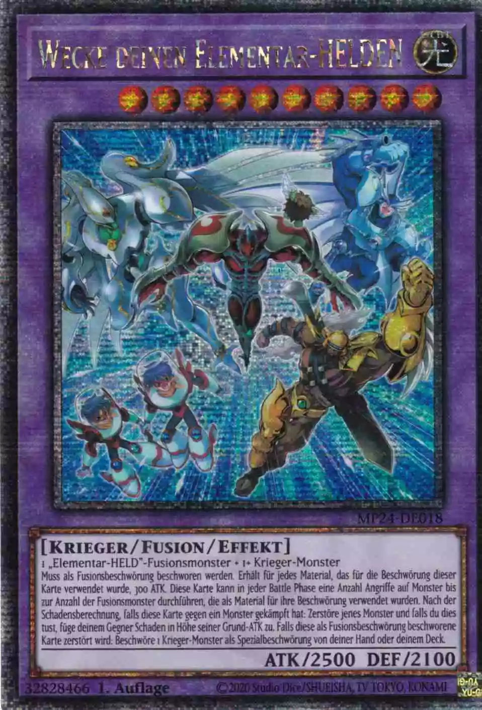 Wecke deinen Elementar-HELDEN MP24-DE018 ist in Quarter Century Secret Rare Yu-Gi-Oh Karte aus 25th Anniversary Tin Dueling Mirrors 1.Auflage