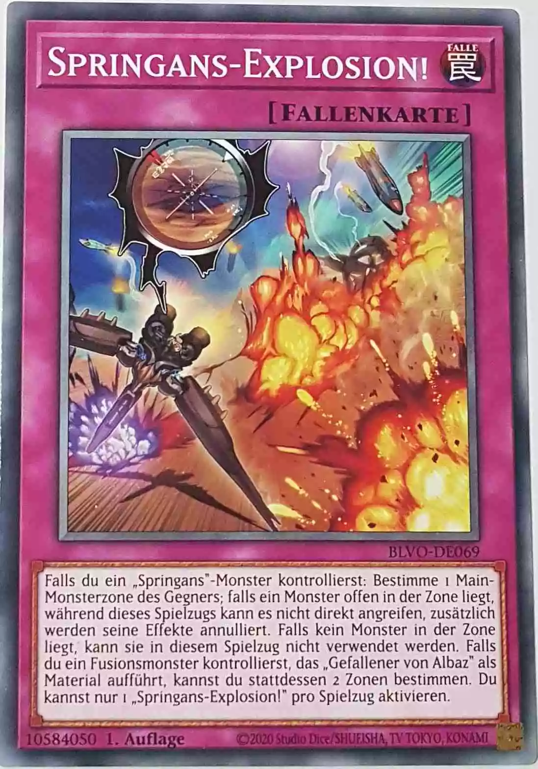 Springans-Explosion! BLVO-DE069 ist in Common Yu-Gi-Oh Karte aus Blazing Vortex 1.Auflage