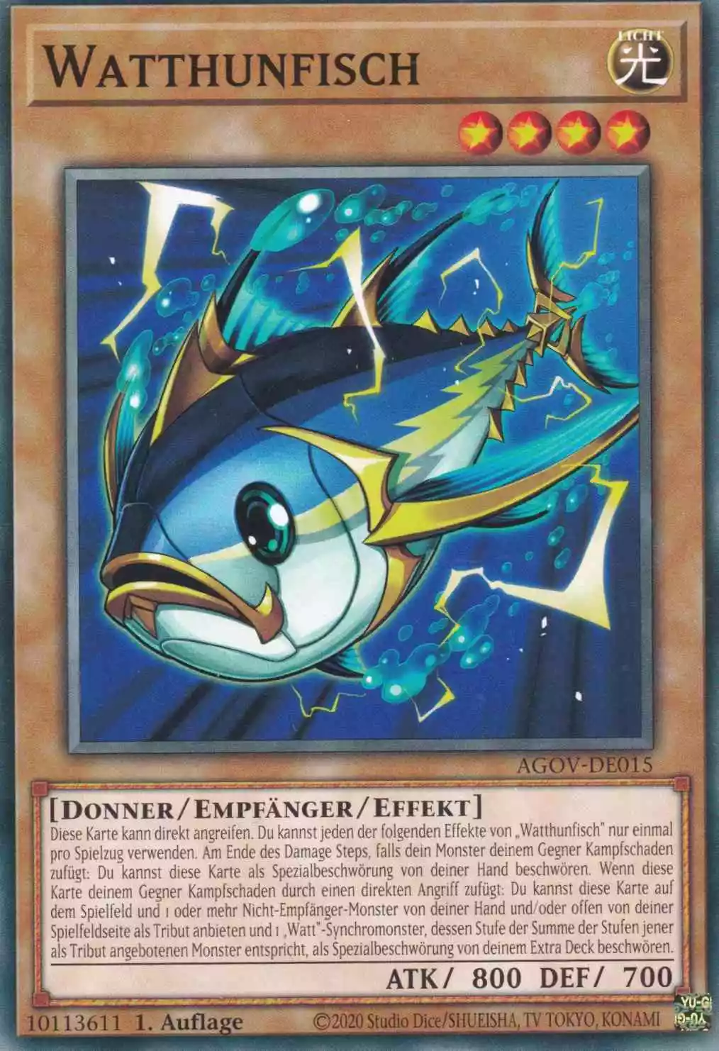 Watthunfisch AGOV-DE015 ist in Common Yu-Gi-Oh Karte aus Age of Overlord 1.Auflage