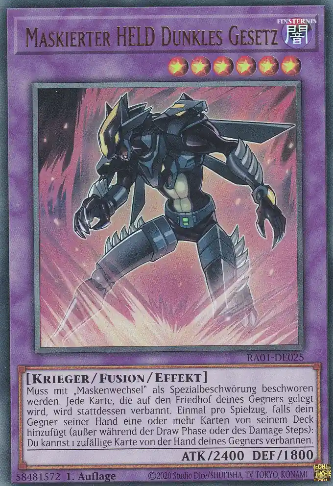 ra01-de025-ur-maskierter-held-dunkles-gesetz-ultra-rare-25th-anniversary-rarity-collection Maskierter HELD Dunkles Gesetz RA01-DE025 ist in Ultra Rare Yu-Gi-Oh Karte aus 25th Anniversary Rarity Collection 1.Auflage