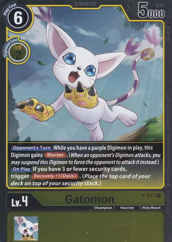 p-031-h-gatomon-holo-promo-great-legend-bt04 Gatomon Holo P-031 ist in Promo. Die Digimon Karte ist aus Great Legend BT04