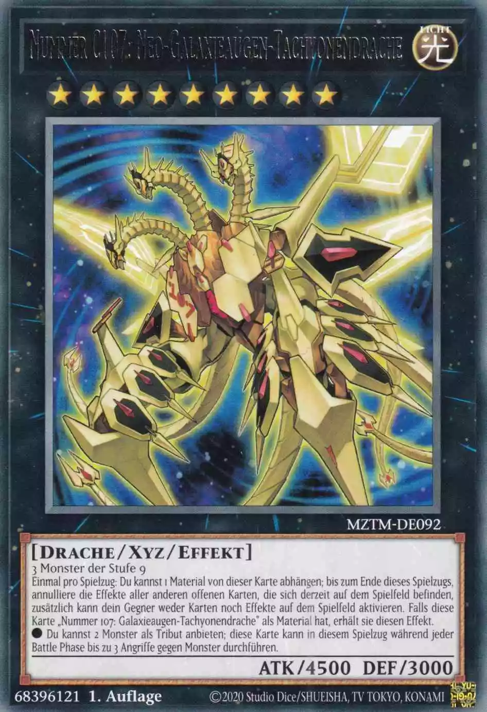 Nummer C107: Neo-Galaxieaugen-Tachyonendrache MZTM-DE092 ist in Rare Yu-Gi-Oh Karte aus Maze of the Master 1.Auflage