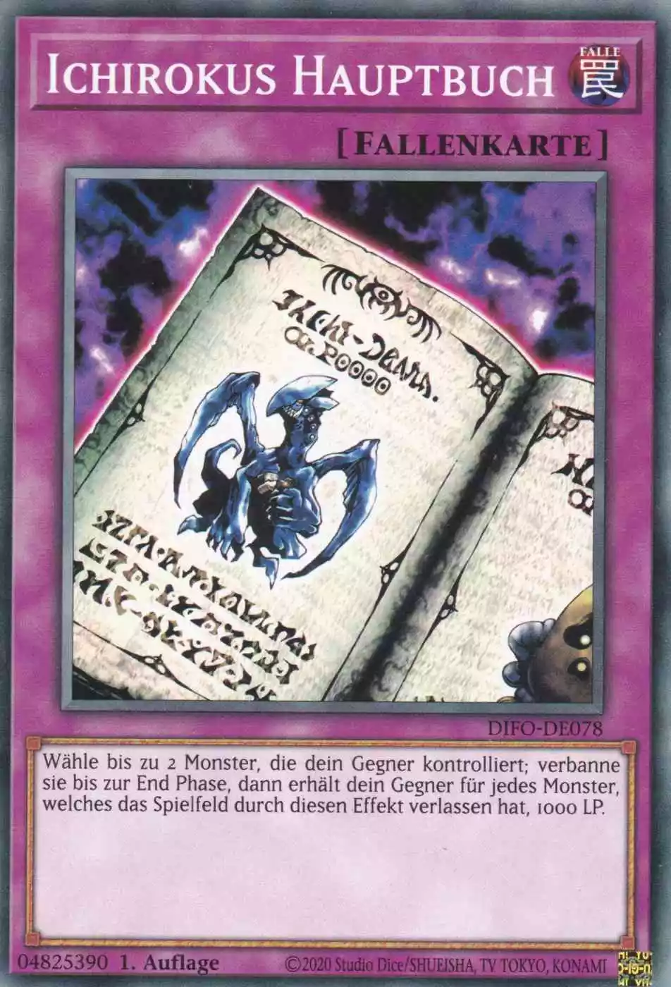 Ichirokus Hauptbuch DIFO-DE078 ist in Common Yu-Gi-Oh Karte aus Dimension Force 1.Auflage