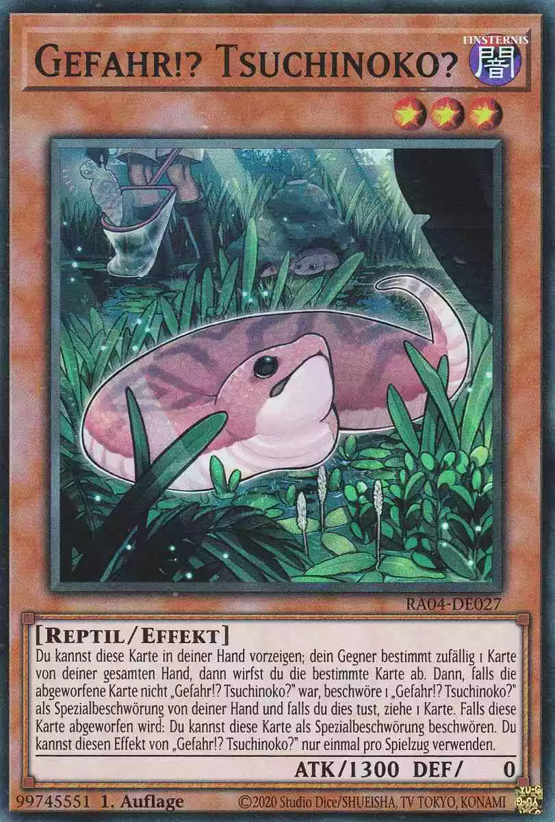 Gefahr!? Tsuchinoko? RA04-DE027 ist in Super Rare Yu-Gi-Oh Karte aus Quarter Century Stampede 1.Auflage