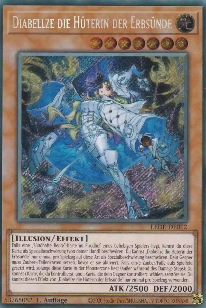 Diabellze die Hüterin der Erbsünde LEDE-DE012 ist in Secret Rare Yu-Gi-Oh Karte aus Legacy Of Destruction 1.Auflage