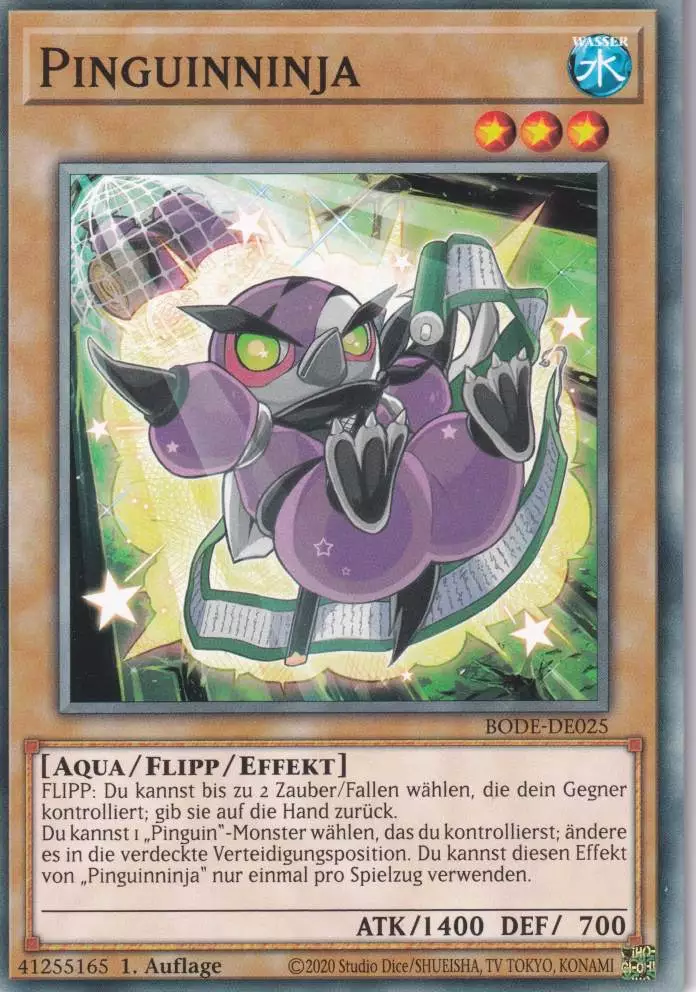 Pinguinninja BODE-DE025 ist in Common Yu-Gi-Oh Karte aus Burst of Destiny 1.Auflage